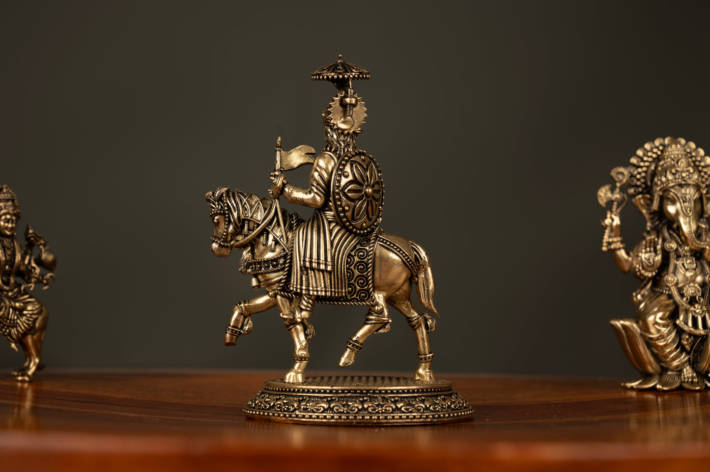 Handcrafted Brass Maharaja Agrasen on Horse – Symbol of Leadership, Prosperity, and Heritage - 5 inch