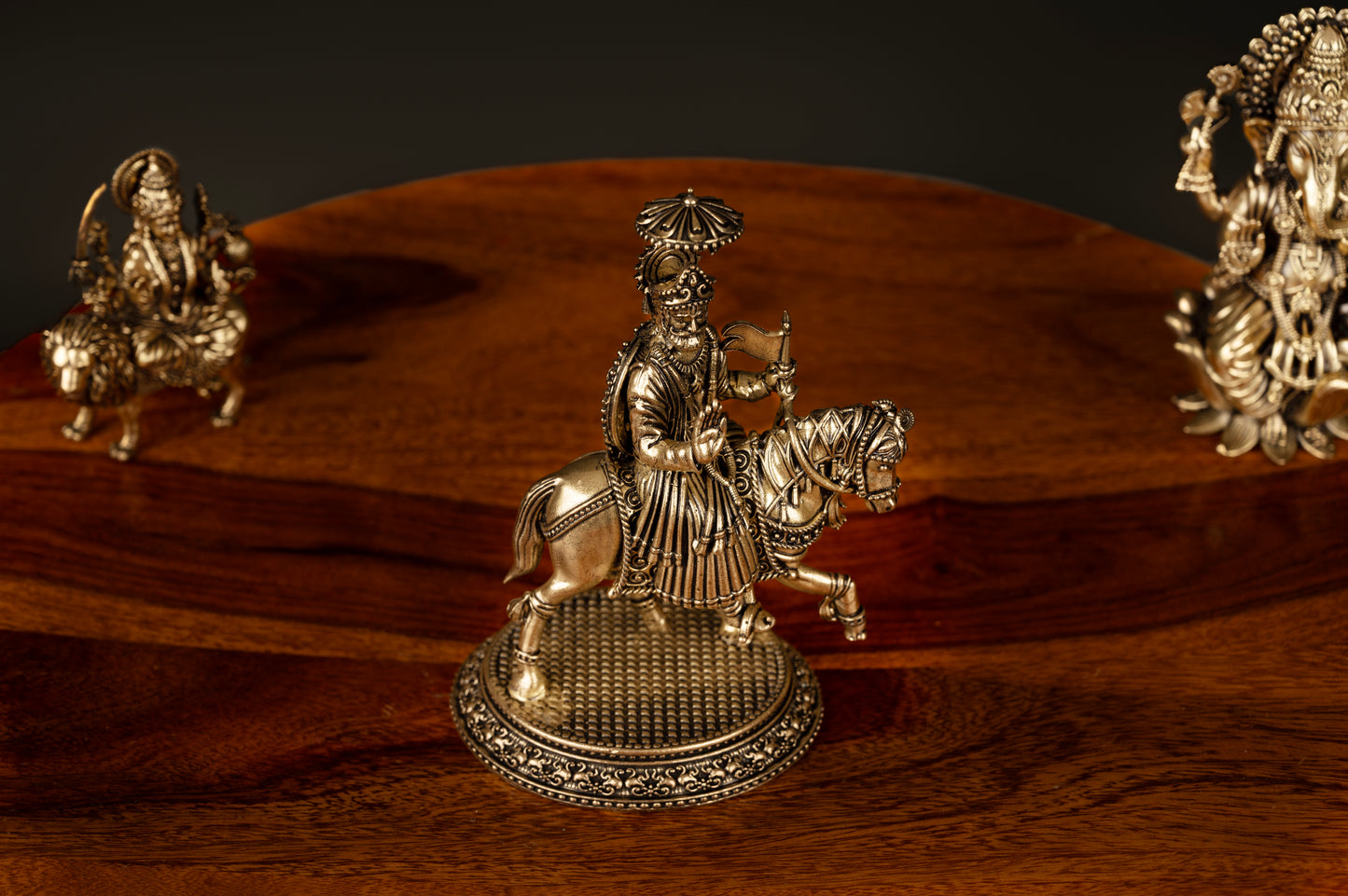 Handcrafted Brass Maharaja Agrasen on Horse – Symbol of Leadership, Prosperity, and Heritage - 5 inch