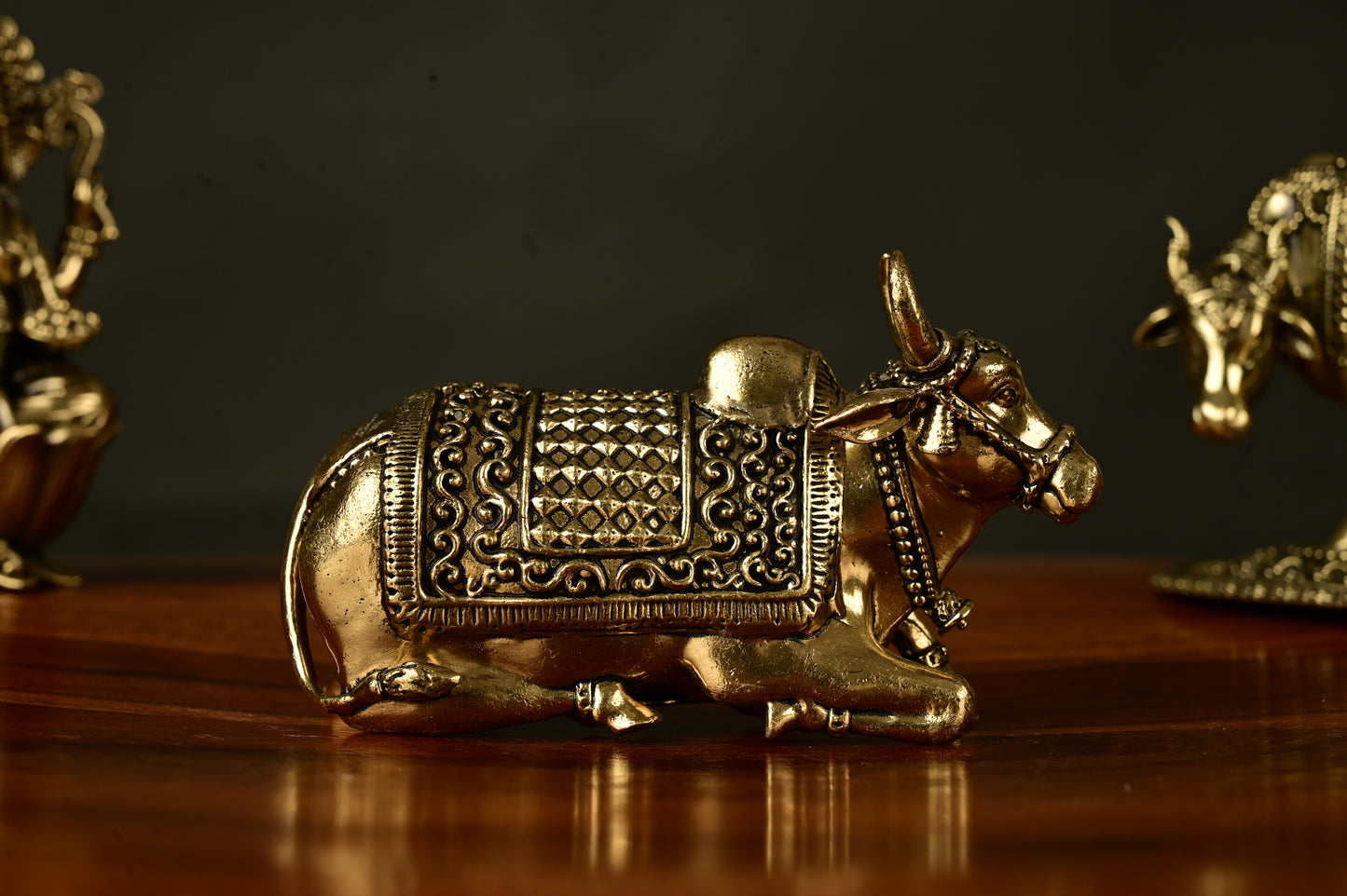 Handcrafted Brass Nandi Idol – Sacred vahan of Lord Shiva | Divine Home Temple Decor