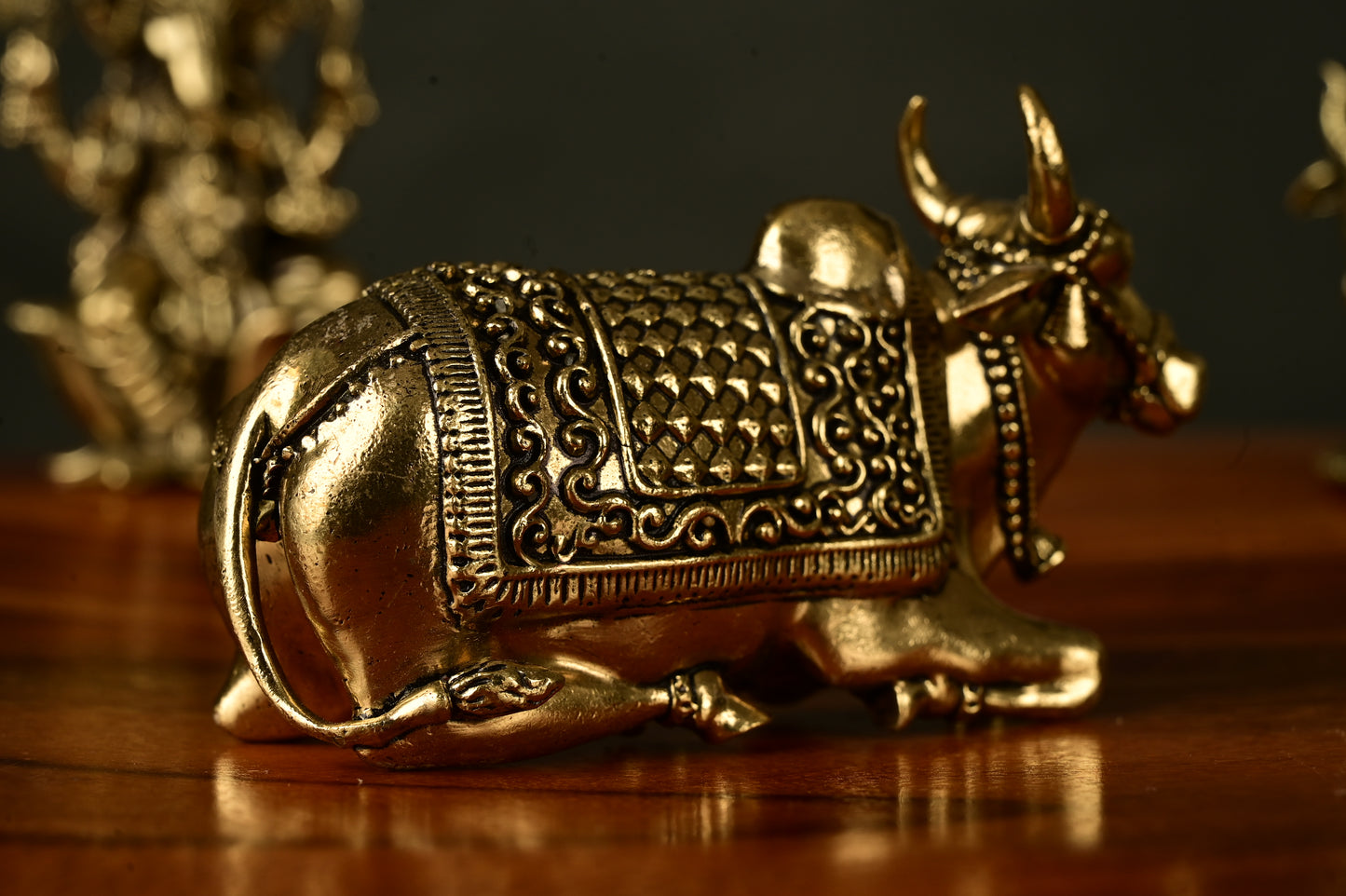 Handcrafted Brass Nandi Idol – Sacred vahan of Lord Shiva | Divine Home Temple Decor