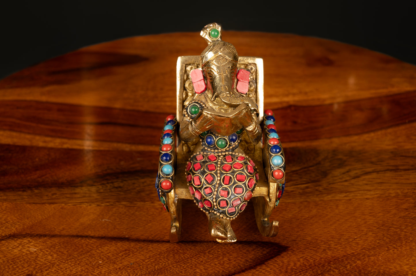 Handcrafted Brass Ganesh Idol Reading Book – Decorative Showpiece (4 x 2.5 Inches)