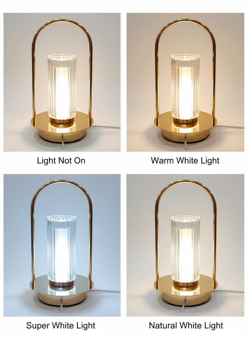 Portable Rechargable Dimmable 3 lights Lantern Lamp - 9 inch Height