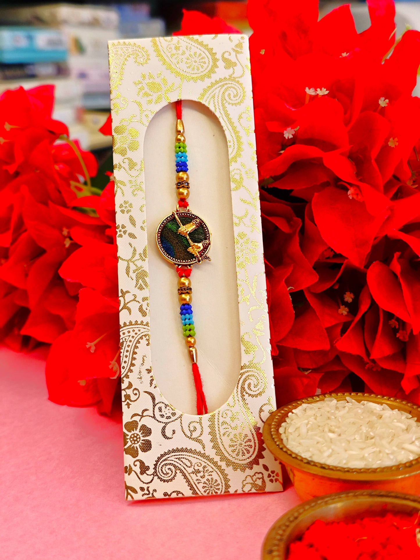 Bhai Rakhi with Original Peacock Feather