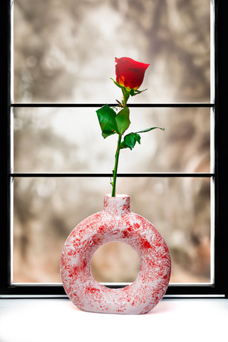 Celestia Ring Ceramic Vase- 8 inch