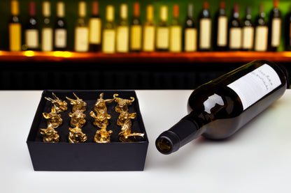 Zodiac Luxe – 12-Piece Golden Animal Head Shot Glass Set