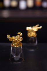 Zodiac Luxe – 12-Piece Golden Animal Head Shot Glass Set