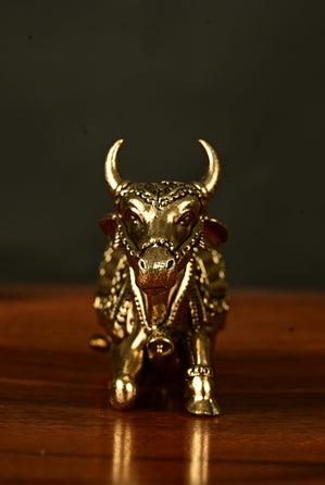 Handcrafted Brass Nandi Idol – Sacred vahan of Lord Shiva | Divine Home Temple Decor