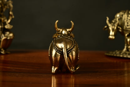 Handcrafted Brass Nandi Idol – Sacred vahan of Lord Shiva | Divine Home Temple Decor