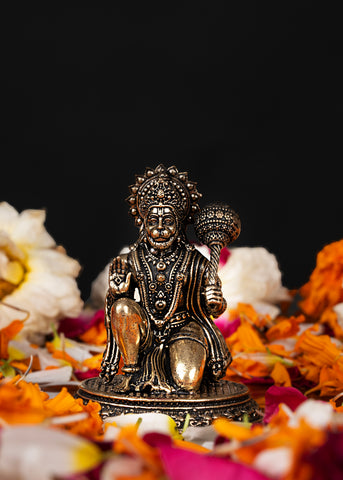 Handcrafted Brass Hanuman Idol – Small Decorative Showpiece (2.5 Inches)