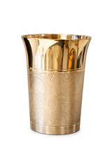 Premium Brass Glass with Engraved Design | Traditional Drinking Tumbler |