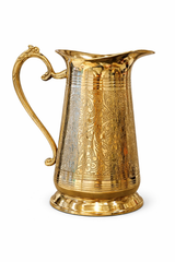Premium Brass Water Jug (850g) | Handcrafted Engraved Pitcher | Traditional Serving Jug for Dining & Gifting