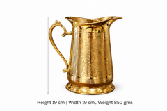 Premium Brass Water Jug (850g) | Handcrafted Engraved Pitcher | Traditional Serving Jug for Dining & Gifting