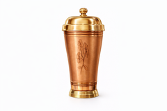 Pure Copper Water Tumbler with Lid | Health & Wellness Drinkware | Heavy Material