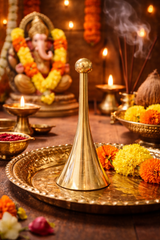 Brass Hand Bell (Ghanti) for Pooja | Traditional Temple Bell | Spiritual Ritual Accessory