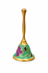 Decorative Brass Pooja Bell (Ghanti) | Hand-Painted Temple Bell | Designer Aarti Bell