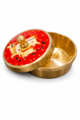 Brass Sindoor Dani (5 cm) | Traditional Kumkum Box | Pooja & Bridal Ritual Container