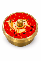 Brass Sindoor Dani (5 cm) | Traditional Kumkum Box | Pooja & Bridal Ritual Container