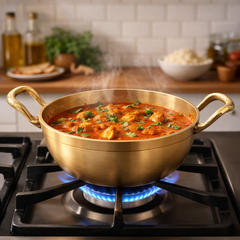 Pure Brass Kadhai for Cooking & Serving | Traditional Indian Utensil