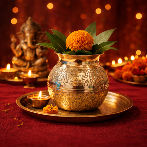 Handcrafted Brass Kalash (270 g) | Pooja Kalash | Traditional Serving & Décor Kalash