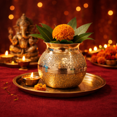 Handcrafted Brass Kalash (270 g) | Pooja Kalash | Traditional Serving & Décor Kalash