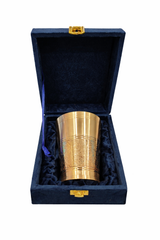 Heavy Brass Glass (210g) with Engraved Design | Premium Drinking Tumbler | Traditional Drinkware