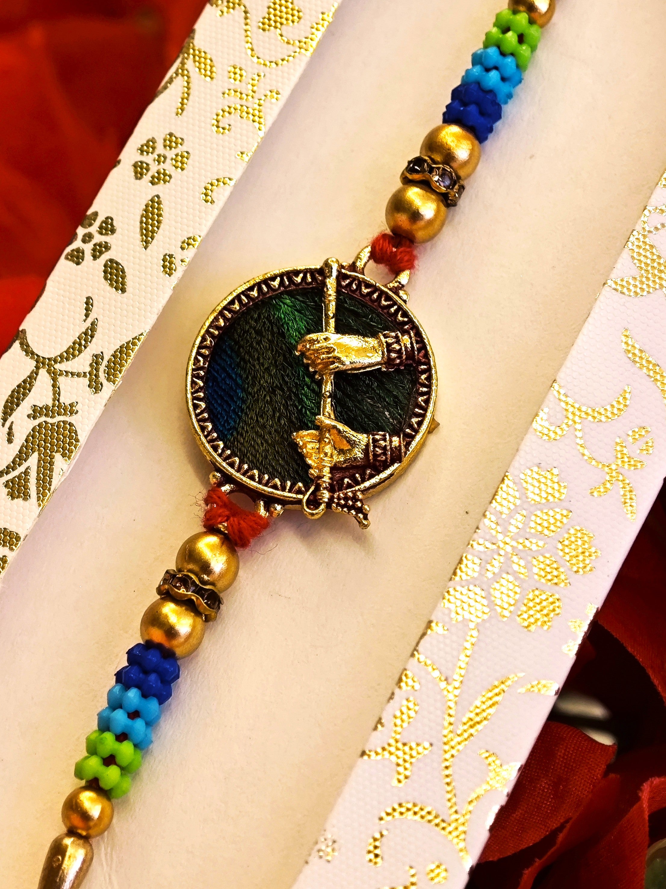 Bhai Rakhi with Original Peacock Feather